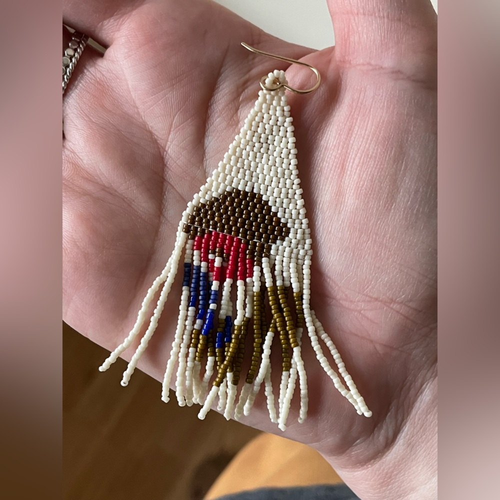 Handmade bead earrings - Picture 3 of 4